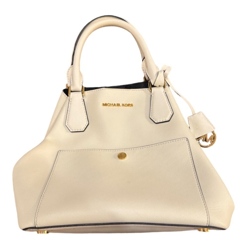 Michael Kors Off White Leather Greenwich Tote